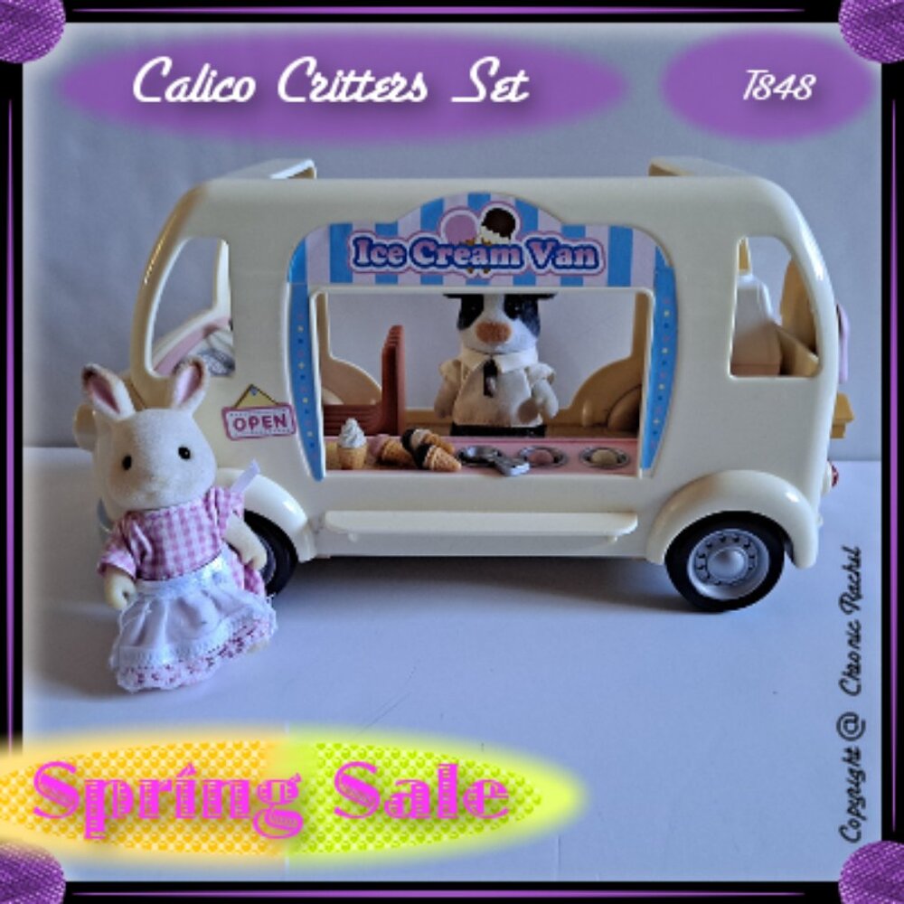 Icecream Food Truck with Cow & Rabbit Adult Helpers